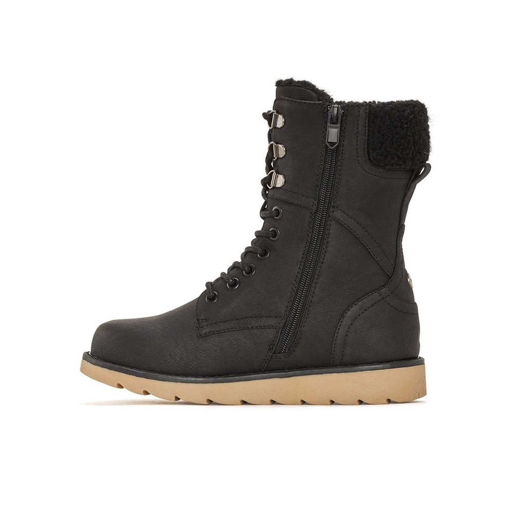 Riverland Héritage 2.0 Black Lace-Up Sherpa Collar Winter Boots with Tan Outsole - Picture 3 of 9